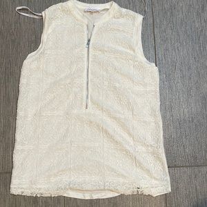 Calvin Klein new XS TP zip up front top lace front